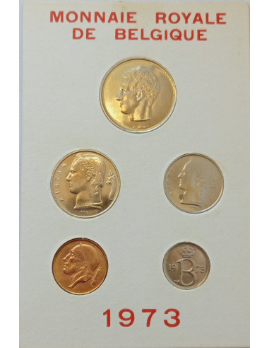 Awers monety Belgia Zestaw menniczy 1973 zestaw FDC 1973 francuski