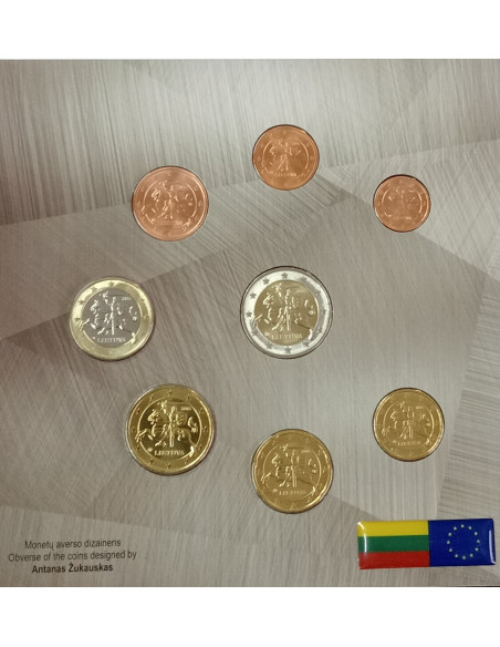 Rewers monety Litwa Różne euro zestaw 2015