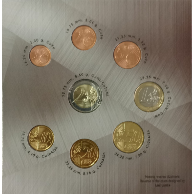 Rewers monety Litwa Różne euro zestaw 2015