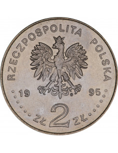 Awers monety 2 zł 1995 100 lat nowożytnych Igrzysk Olimpijskich 1896 1996 2