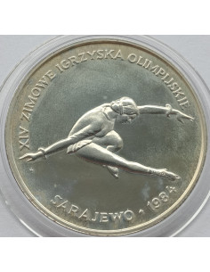 Awers monety 200 Złotych 1984 XIV Zimowe Igrzyska Olimpijskie Sarajewo