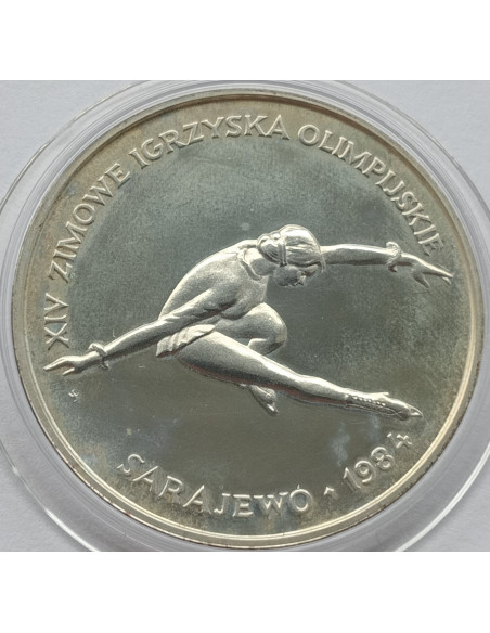 Awers monety 200 Złotych 1984 XIV Zimowe Igrzyska Olimpijskie Sarajewo