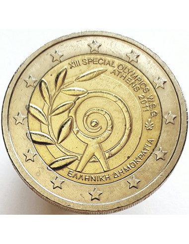 Awers monety 2 euro 2011 Światowe Letnie Igrzyska Olimpiad Specjalnych w Atenach
