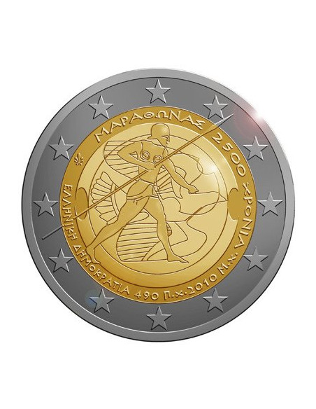 Awers monety Grecja 2 euro 2010 2500 rocznica Bitwy pod Maratonem