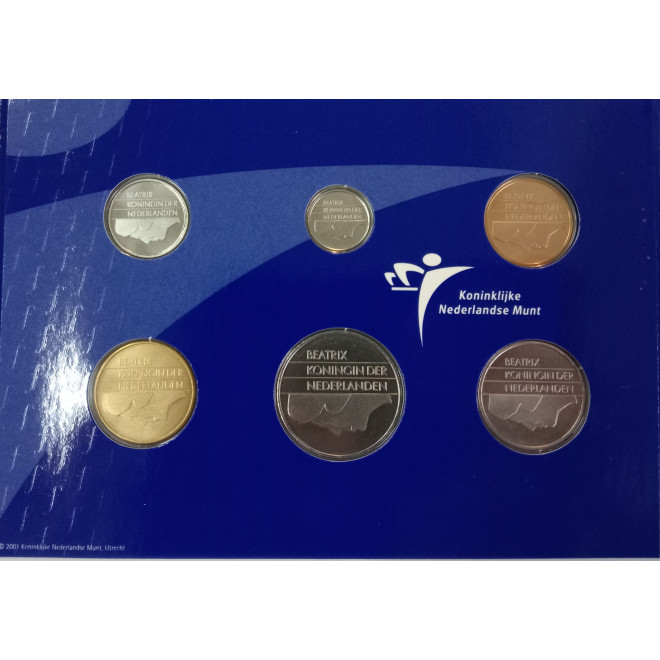 Rewers monety 2001 Różne Guldeny Zestaw