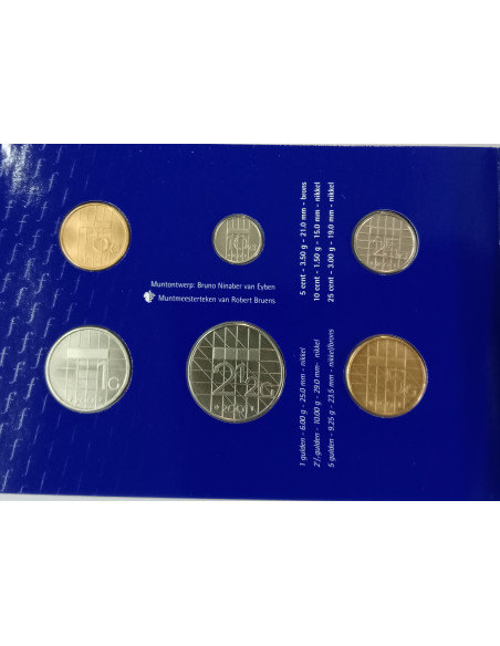 Rewers monety 2001 Różne Guldeny Zestaw