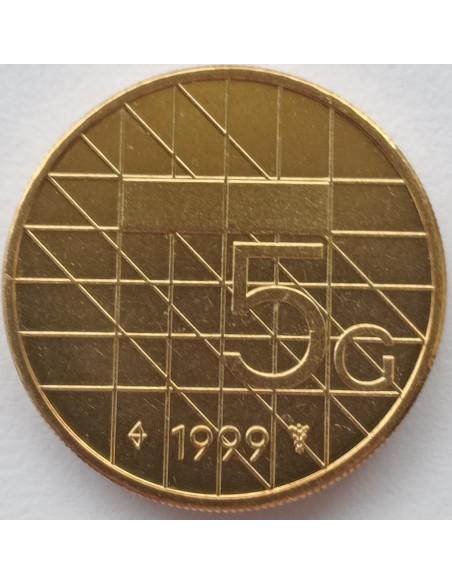 Rewers monety Holandia 5 Gulden 1999
