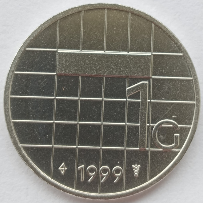 Rewers monety Holandia 1 Gulden 1999