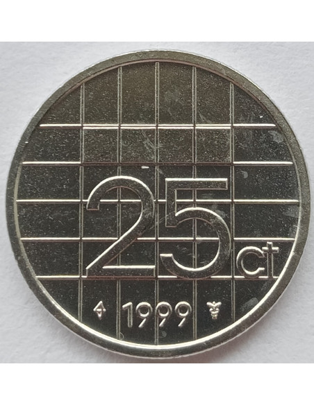 Rewers monety Holandia 25 Gulden 1999
