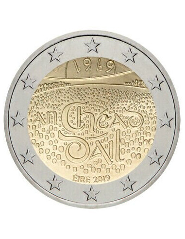 Awers monety 2 euro 2019 Setna rocznica pierwszego zgromadzenia Dáil Éireann