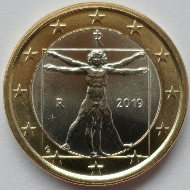 Awers monety Włochy 1 Euro 2019
