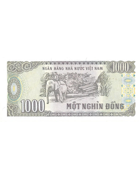 Tył banknotu Wietnam 1 000 Dong 1988 UNC
