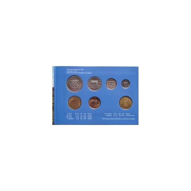 Rewers monety 1991 Różne Guldeny Zestaw Prowincja Drente
