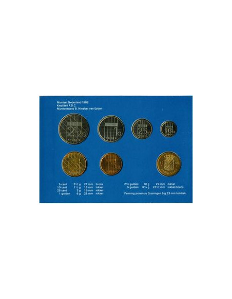 Rewers monety 1988 Różne Guldeny Zestaw Prowincja Groningen