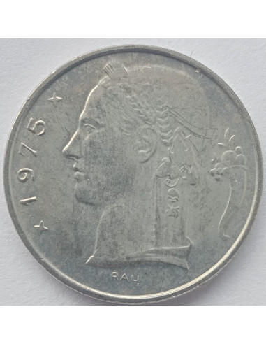 Awers monety Belgia 5 Franków 1975