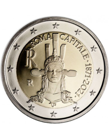 Awers monety Włochy 2 euro 2021 Rzym