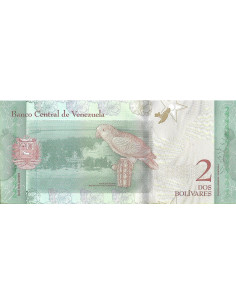 Przód banknotu Wenezuela 2 Bolivar 2018 UNC 2