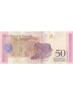 Przód banknotu Wenezuela 50 Bolivar 2018 UNC 2