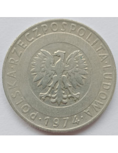 Awers monety 20 Złotych 1974