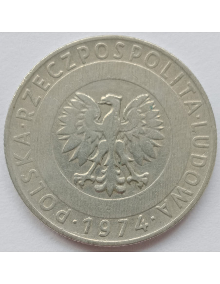 Awers monety 20 Złotych 1974