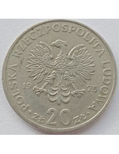 Awers monety 20 Złotych 1975 Marceli Nowotko