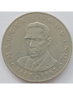 Awers monety 20 Złotych 1975 Marceli Nowotko 2