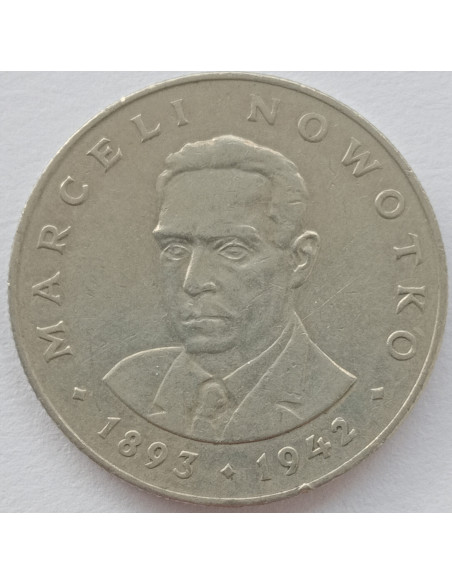 Rewers monety 20 Złotych 1976 Marceli Nowotko