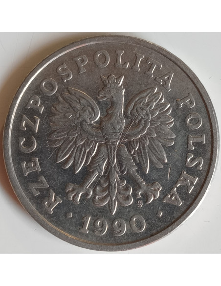 Rewers monety 50 Złotych 1990