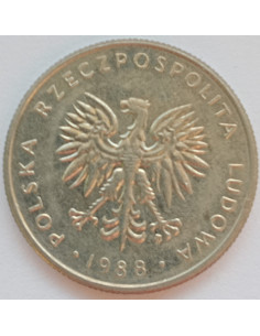 Awers monety 10 Złotych 1988 2