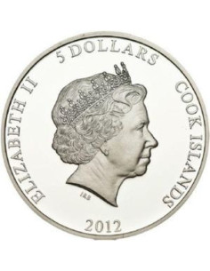 Awers monety Wyspy Cooka 5 Dolarów 2012 Kwiat dla dziewczynki 2