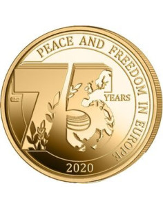 Awers monety Belgia 25 euro 2020 75. rocznica Pokój i wolność w Europie