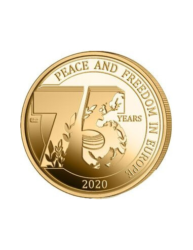 Awers monety Belgia 25 euro 2020 75. rocznica Pokój i wolność w Europie