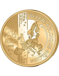 Awers monety Belgia 25 euro 2020 75. rocznica Pokój i wolność w Europie 2