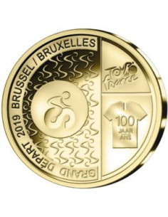 Awers monety Belgia 25 euro 2019 Wielki Wyjazd Tour de France w Brukseli