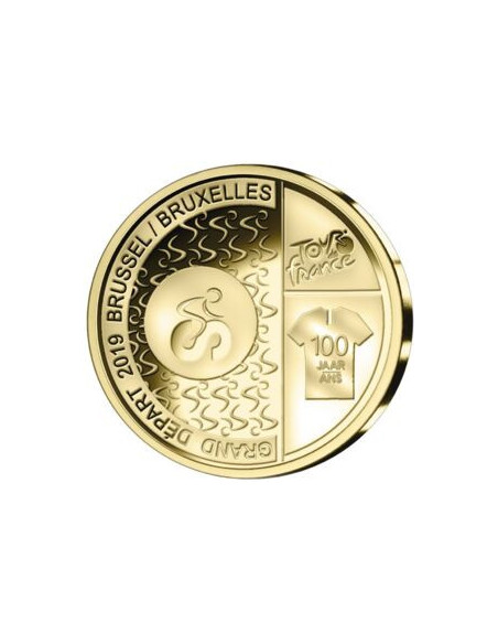 Awers monety Belgia 25 euro 2019 Wielki Wyjazd Tour de France w Brukseli
