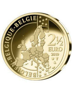 Awers monety Belgia 25 euro 2019 Wielki Wyjazd Tour de France w Brukseli 2
