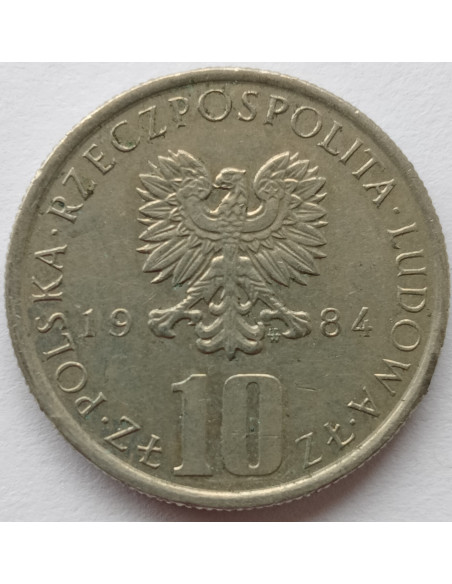 Rewers monety 10 Złotych 1984