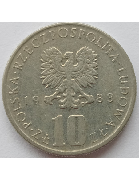 Rewers monety 10 Złotych 1983