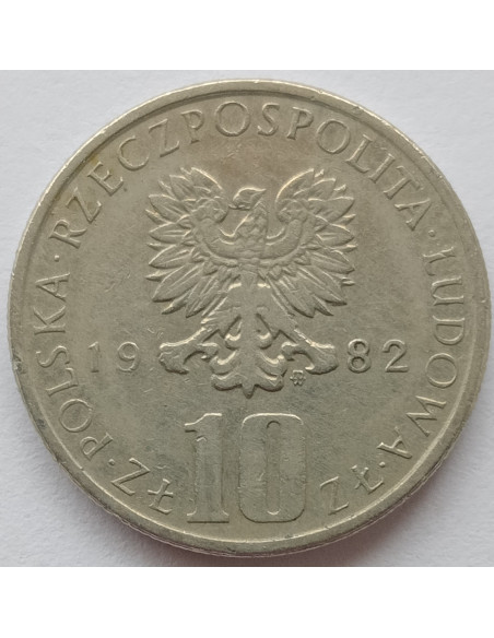 Rewers monety 10 Złotych 1982