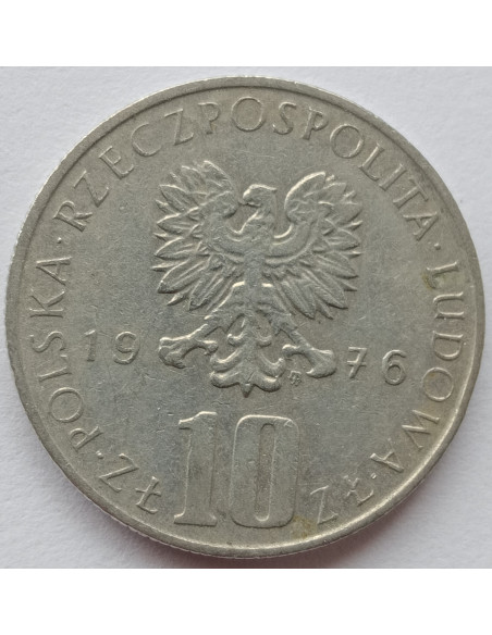Rewers monety 10 Złotych 1976