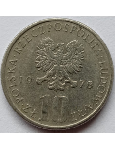 Awers monety 10 Złotych 1978 2
