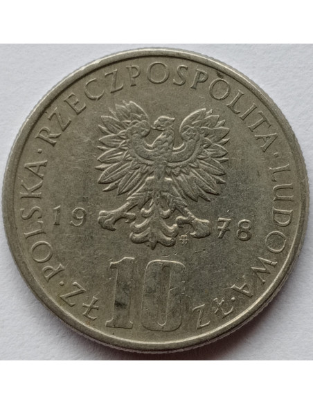 Rewers monety 10 Złotych 1978