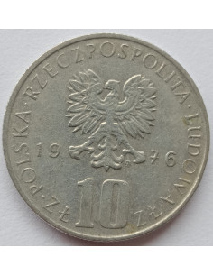 Awers monety 10 Złotych 1976 2