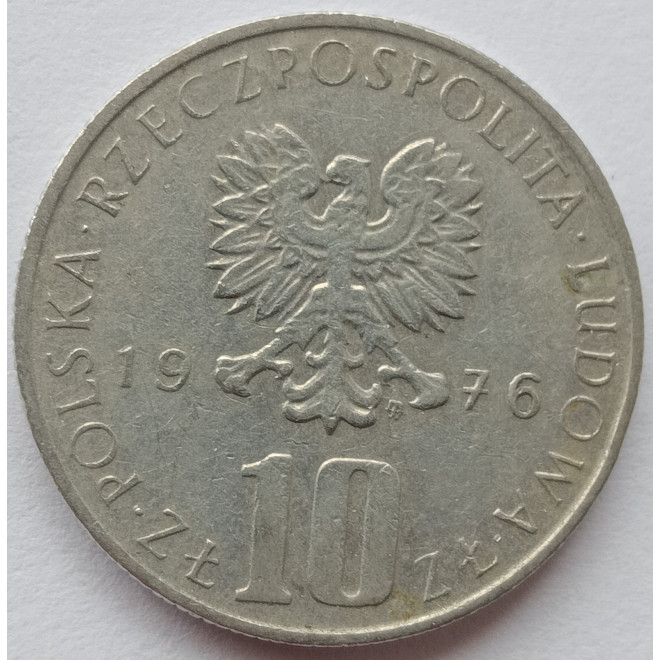 Rewers monety 10 Złotych 1976