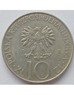 Awers monety 10 Złotych 1975 2