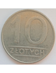 Awers monety 10 Złotych 1987