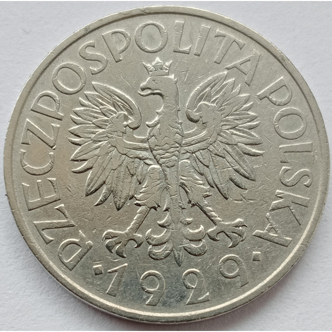 Rewers monety 1 Złoty 1929