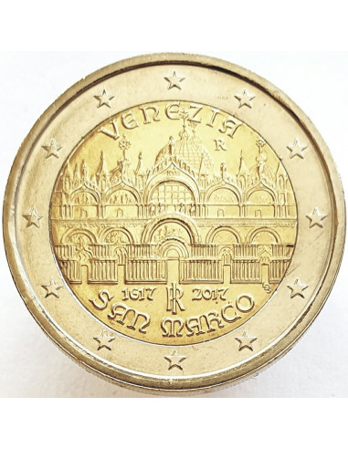 Awers monety 2 euro 2017 400 rocznica ukończenia bazyliki św. Marka w Wenecji
