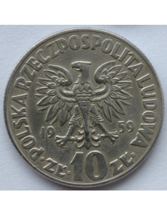 Awers monety 10 Złotych 1959 Mikołaj Kopernik 2