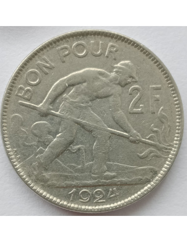 Awers monety Luksemburg 2 Franki 1924